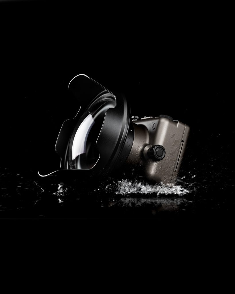Fujifilm X100VI underwater housing Kelp Bronze Glass Launch Edition water splash